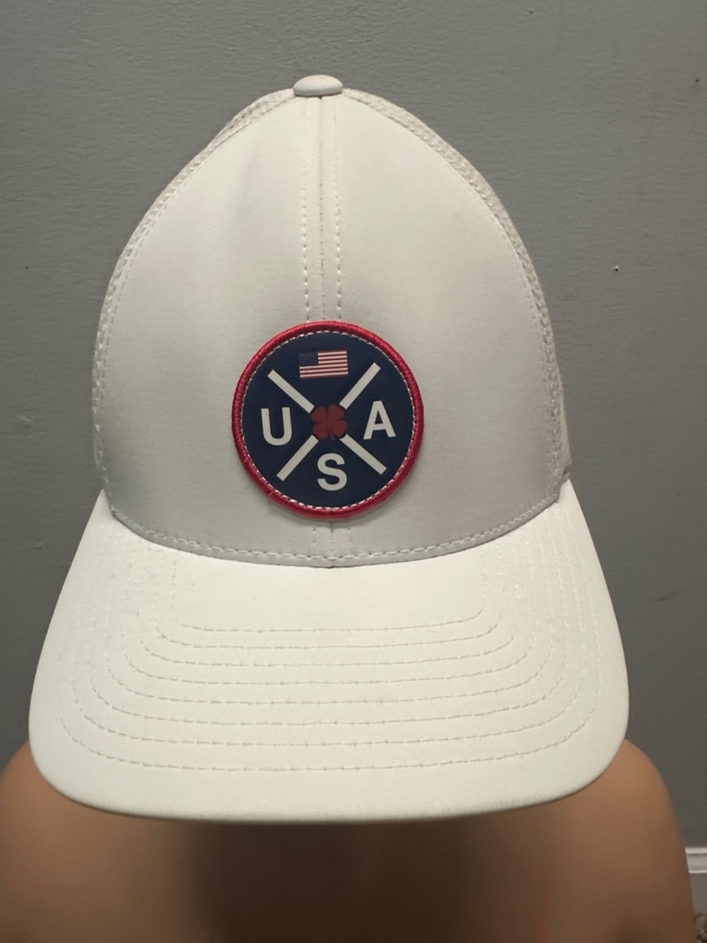 White USA Patch Baseball Cap